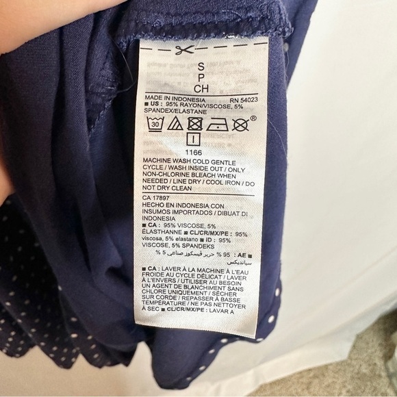 Old Navy Blue White Sleeveless Polka Dot Sun Dress Women’s Size Small - Picture 4 of 6